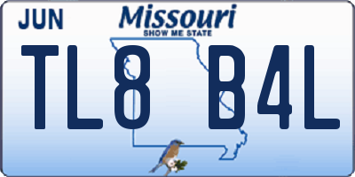MO license plate TL8B4L