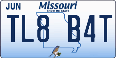 MO license plate TL8B4T
