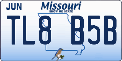 MO license plate TL8B5B