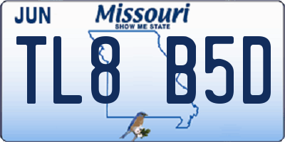 MO license plate TL8B5D
