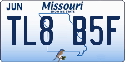 MO license plate TL8B5F