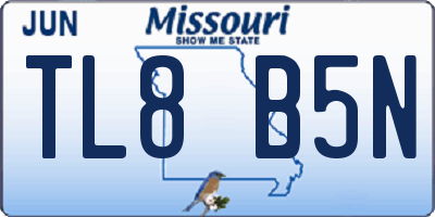 MO license plate TL8B5N