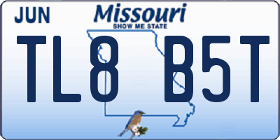 MO license plate TL8B5T