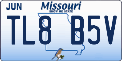 MO license plate TL8B5V