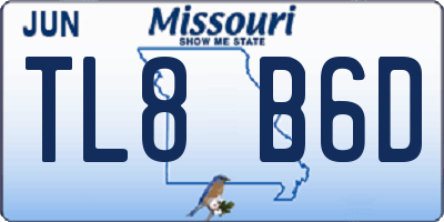 MO license plate TL8B6D