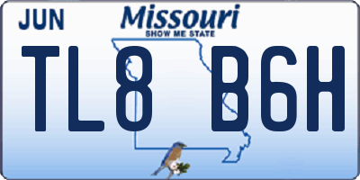 MO license plate TL8B6H