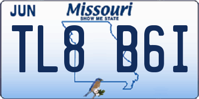MO license plate TL8B6I
