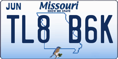 MO license plate TL8B6K