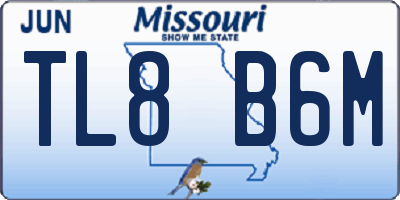MO license plate TL8B6M