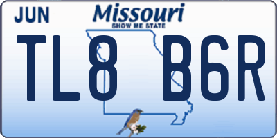 MO license plate TL8B6R