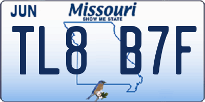 MO license plate TL8B7F