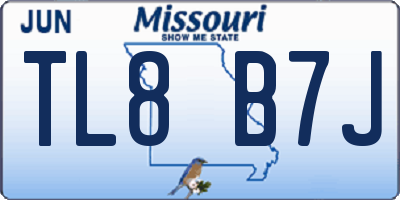 MO license plate TL8B7J