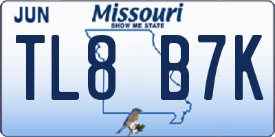 MO license plate TL8B7K