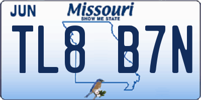 MO license plate TL8B7N