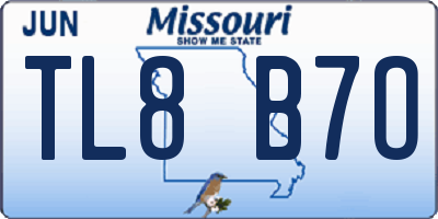MO license plate TL8B7O