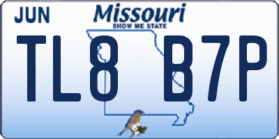 MO license plate TL8B7P