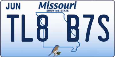 MO license plate TL8B7S