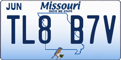 MO license plate TL8B7V
