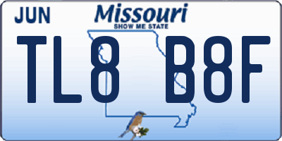MO license plate TL8B8F