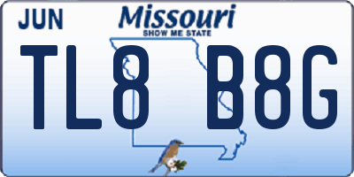 MO license plate TL8B8G