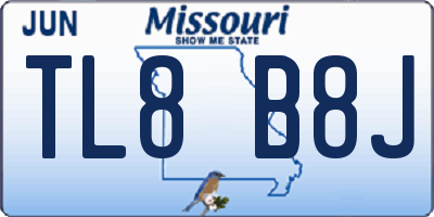 MO license plate TL8B8J