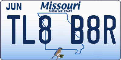 MO license plate TL8B8R