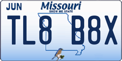 MO license plate TL8B8X