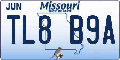 MO license plate TL8B9A