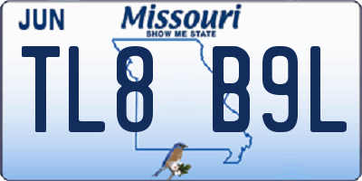 MO license plate TL8B9L