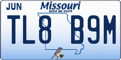 MO license plate TL8B9M