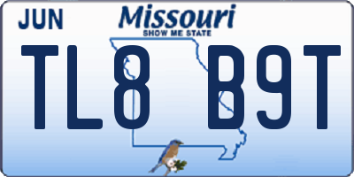MO license plate TL8B9T