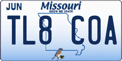 MO license plate TL8C0A