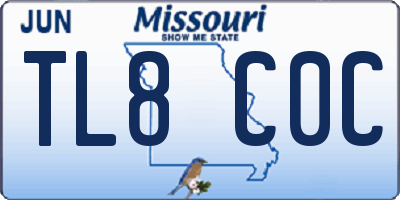MO license plate TL8C0C