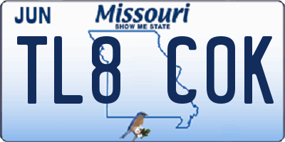 MO license plate TL8C0K