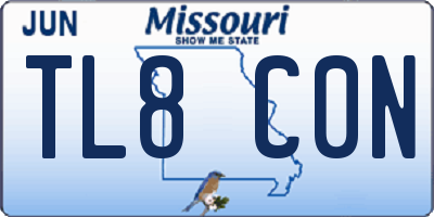 MO license plate TL8C0N