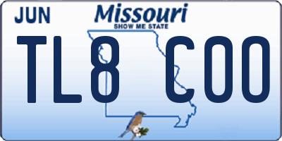 MO license plate TL8C0O