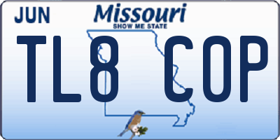 MO license plate TL8C0P