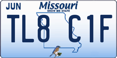 MO license plate TL8C1F