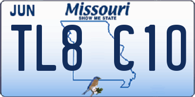 MO license plate TL8C1O