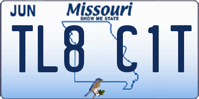 MO license plate TL8C1T