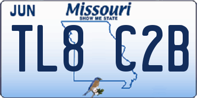 MO license plate TL8C2B