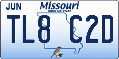 MO license plate TL8C2D