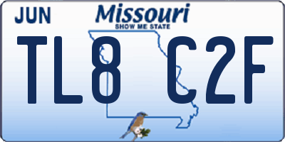 MO license plate TL8C2F