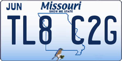MO license plate TL8C2G