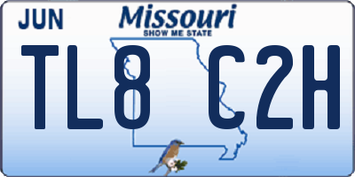MO license plate TL8C2H