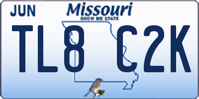 MO license plate TL8C2K