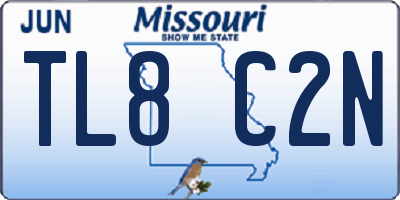 MO license plate TL8C2N