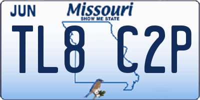 MO license plate TL8C2P