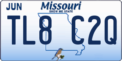 MO license plate TL8C2Q