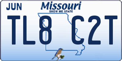 MO license plate TL8C2T